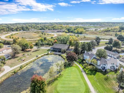 a view of a lake with beach