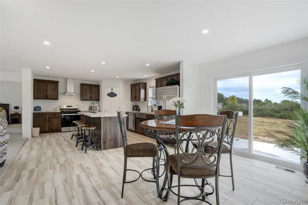 a view of a lake with a city view