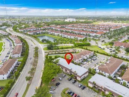 an aerial view of a city