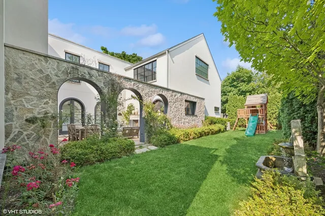 a house view with a garden space