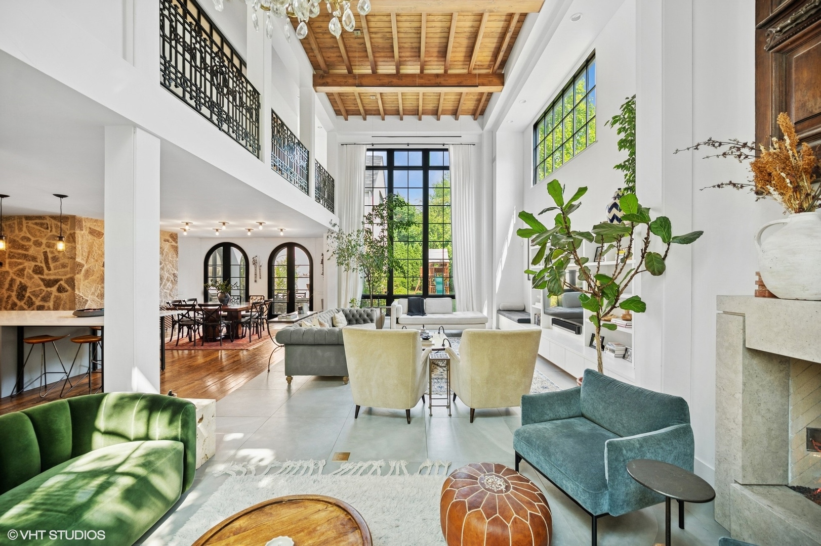1331 Asbury Avenue Evanston, IL 60201 - Photo 7 of 46 a living room with fireplace furniture and a large window