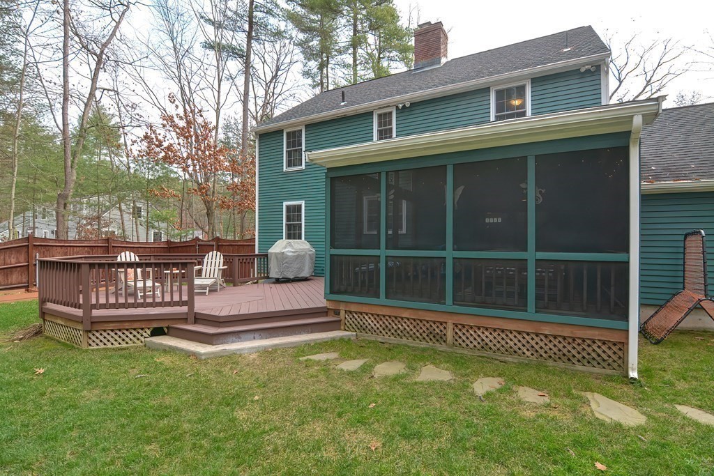 154 Red Acre Road Stow, MA 01775 - Photo 32 of 35 a view of a house with a large window and wooden fence