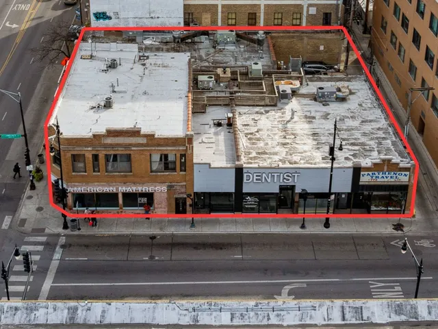 an aerial view of a city