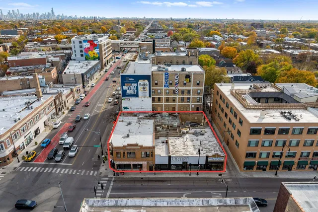 an aerial view of a city