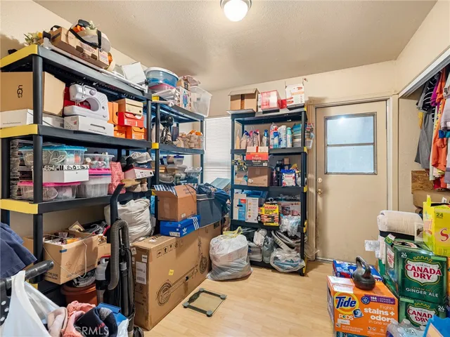 a bed room with a bed and a store