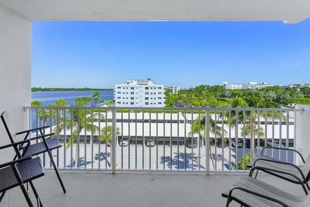 a balcony with furniture