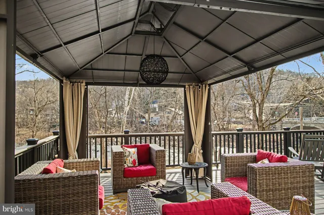 a view of outdoor space with seating