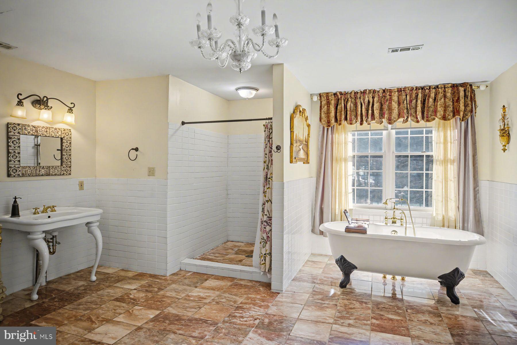 59 Byram Road Pipersville, PA 18947 - Photo 31 of 47 a spacious bathroom with a sink a mirror and a shower