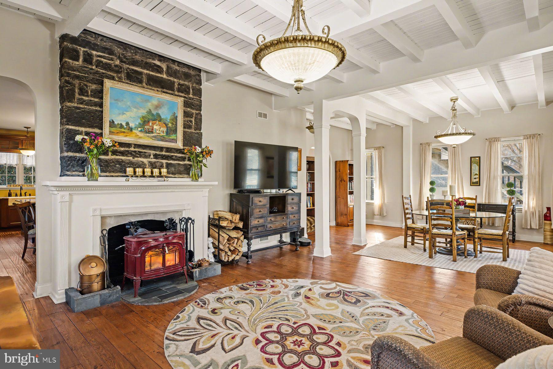 59 Byram Road Pipersville, PA 18947 - Photo 6 of 47 a living room with furniture a fireplace and wooden floor