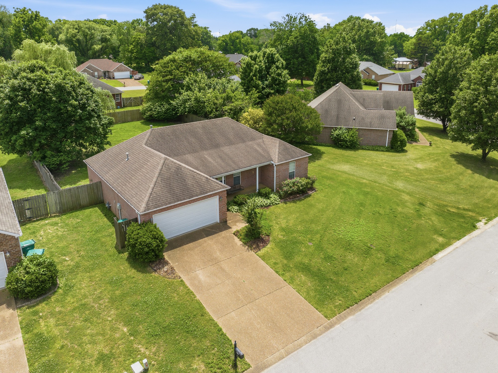 an aerial view of a house