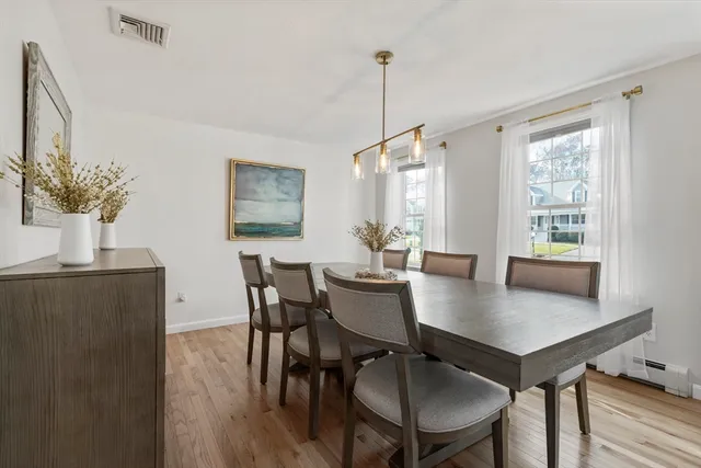 a view of a dining room and livingroom