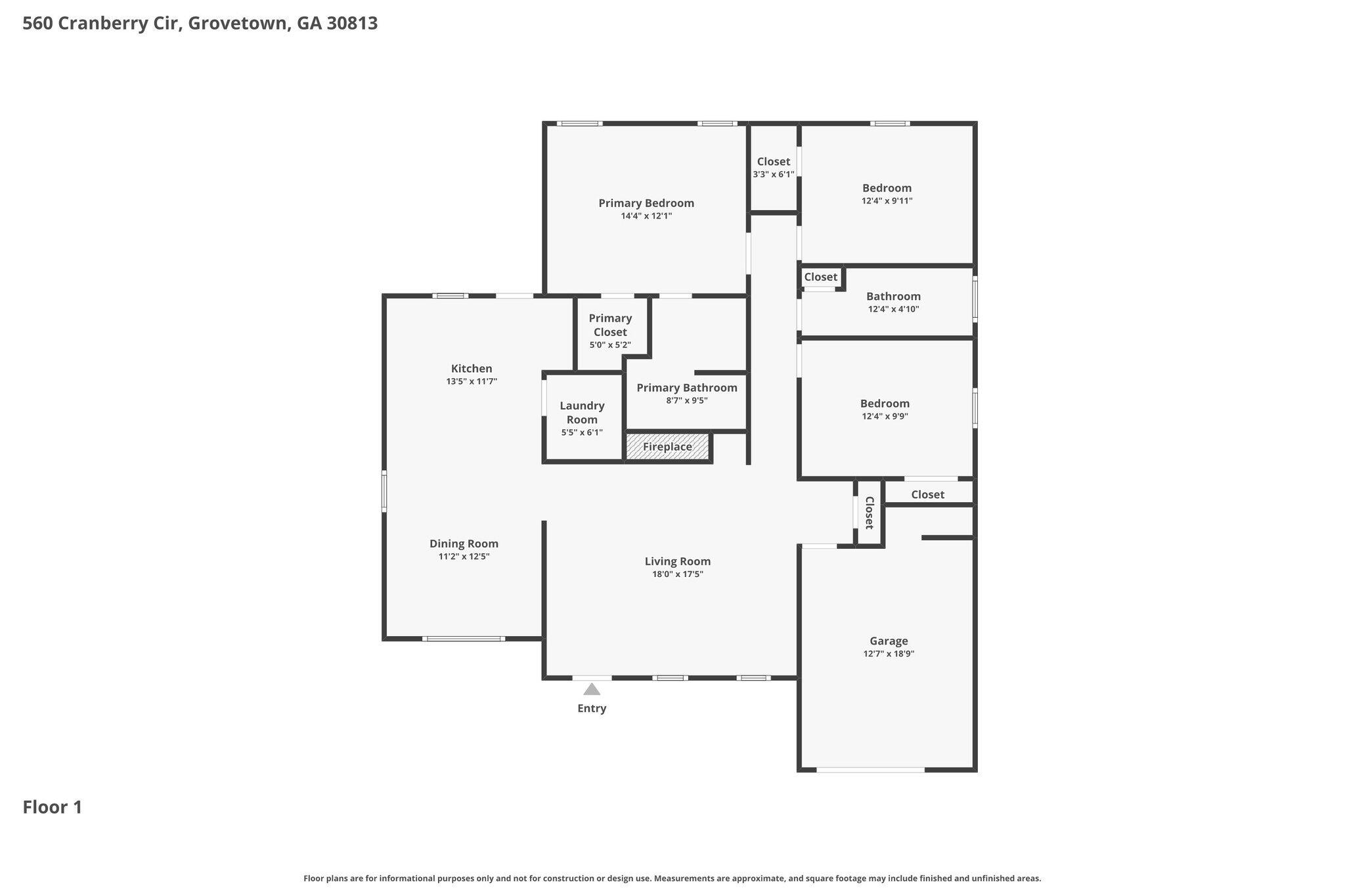 560 Cranberry Circle Grovetown, GA 30813 - Photo 39 of 39 Floor Plan (1)