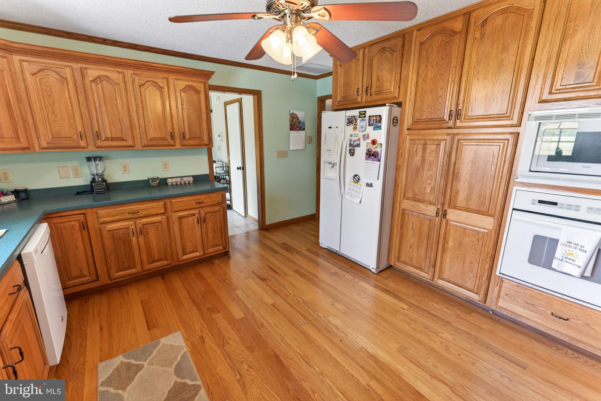 30077 Fire Tower Road Laurel, DE 19956 - Photo 18 of 87 a kitchen with stainless steel appliances granite countertop a refrigerator a sink dishwasher and wooden cabinets with wooden floor