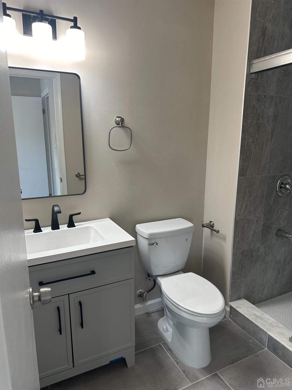 62 Goodwin Drive North Brunswick, NJ 08902 - Photo 13 of 23 a bathroom with a toilet a sink a mirror and vanity
