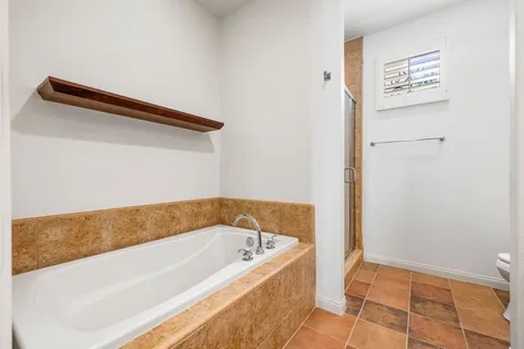 a view of a backyard with potted plants