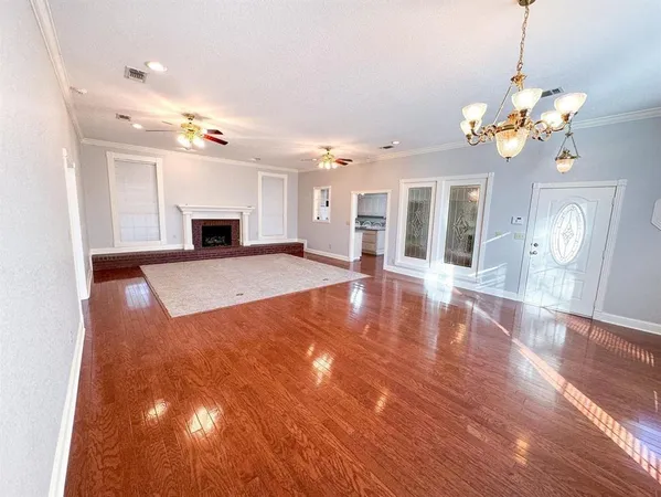 a view of a livingroom with a fireplace