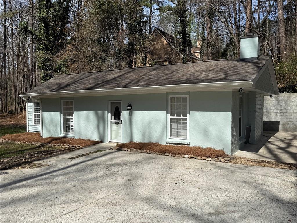 a front view of a house