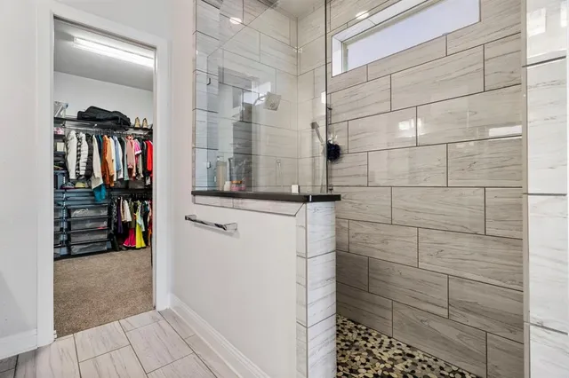 a bathroom with a shower
