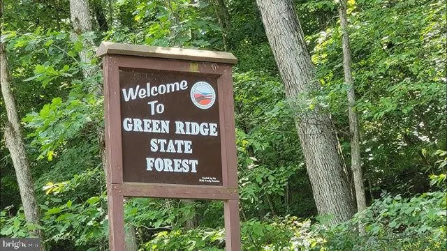 a sign broad in front of the red tree