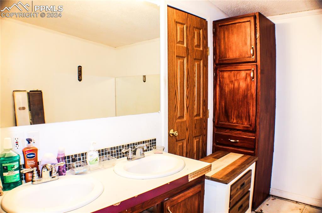 3705 South Johnson Road Rush, CO 80833 - Photo 9 of 31 a bathroom with a sink vanity and a mirror