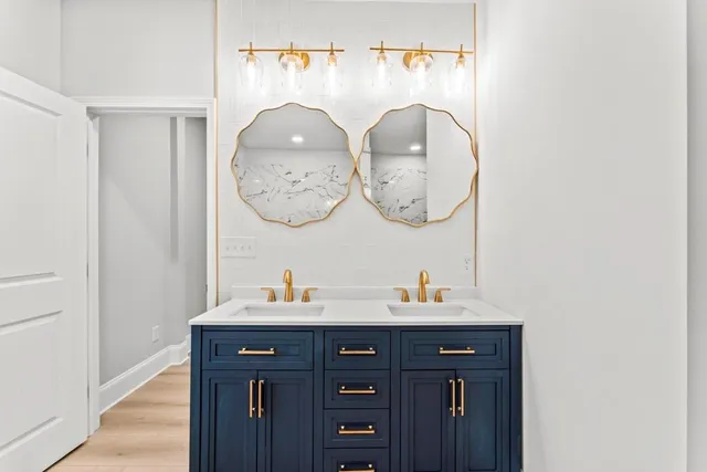 a bathroom with shower