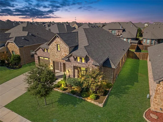 an aerial view of a house