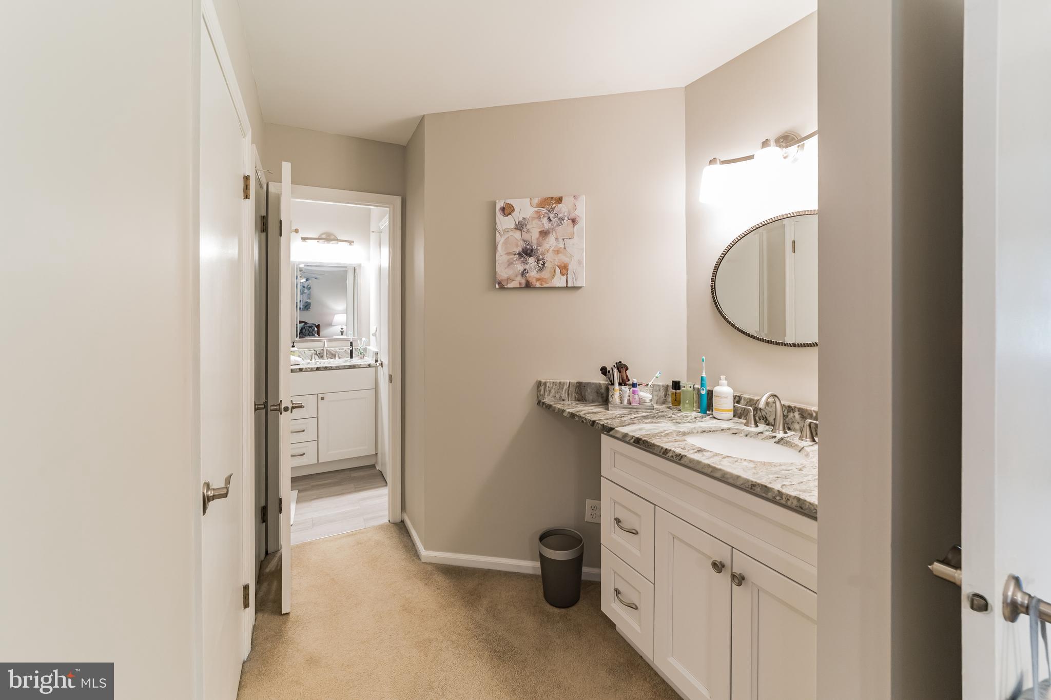 19 Ross Road Wilmington, DE 19810 - Photo 19 of 29 a en suite bathroom with a granite countertop sink and a mirror