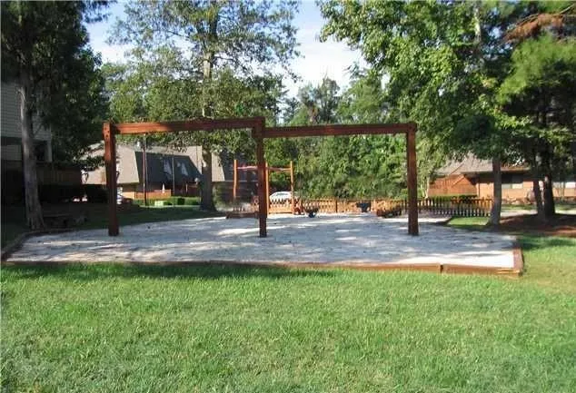 a view of a park with tree s