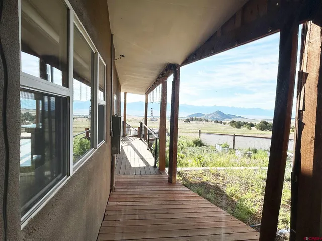 a view of a city from a balcony