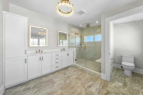 a bathroom with a shower