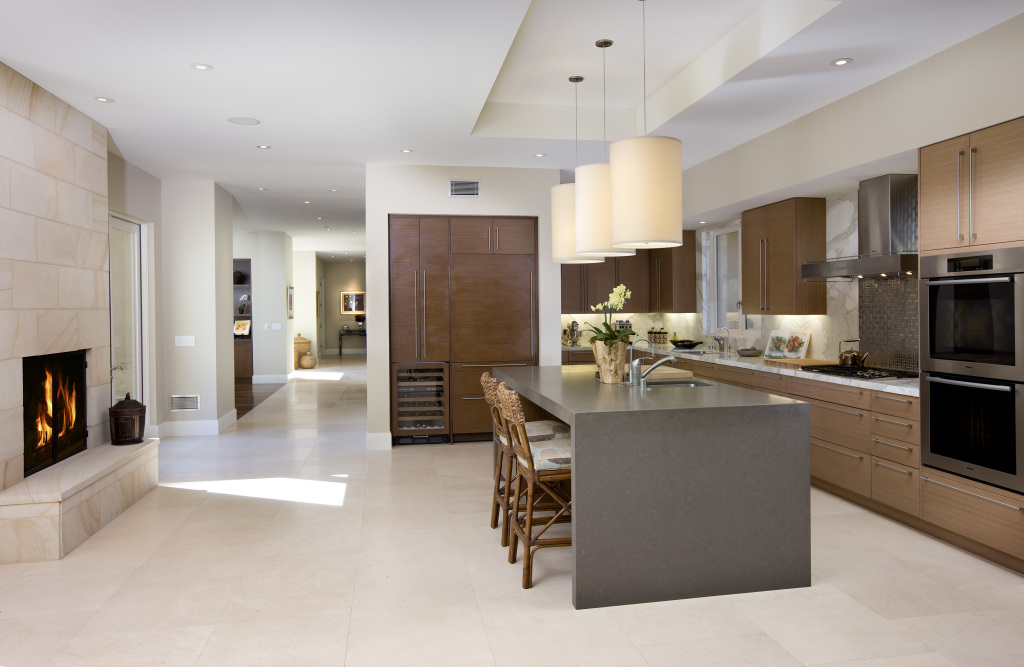 1743 Glen Oaks Drive Montecito, CA 93108 - Photo 4 of 14 a kitchen with stainless steel appliances kitchen island granite countertop a refrigerator and a stove top oven