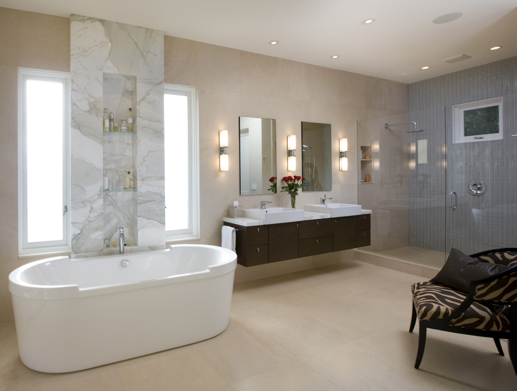 1743 Glen Oaks Drive Montecito, CA 93108 - Photo 6 of 14 a bathroom with a tub sink and mirror