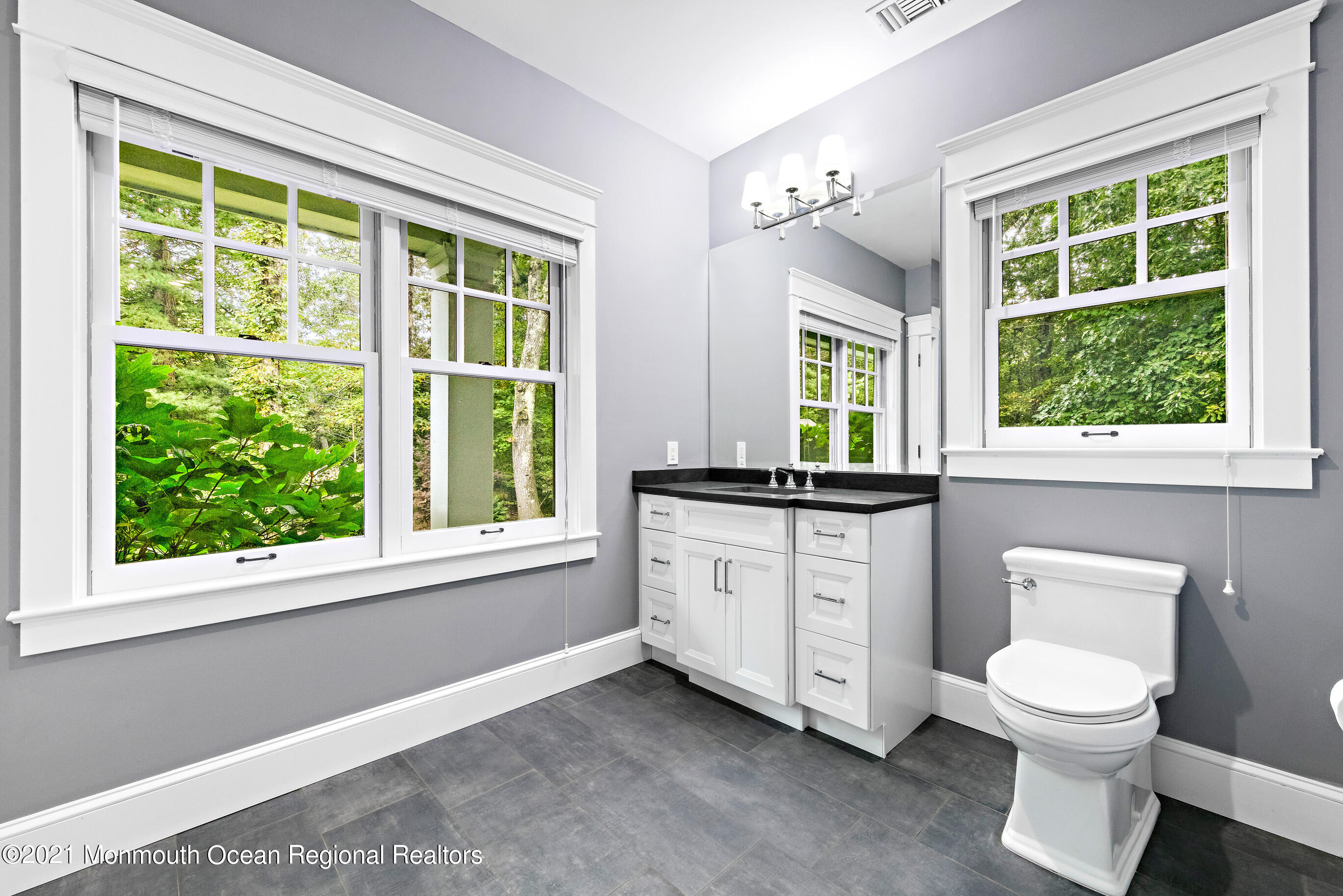 43 Muhlenbrink Road Colts Neck, NJ 07722 - Photo 43 of 89 a bathroom with a granite countertop toilet a sink and a window