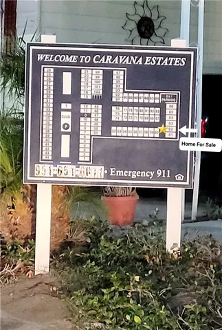 an outdoor view with patio