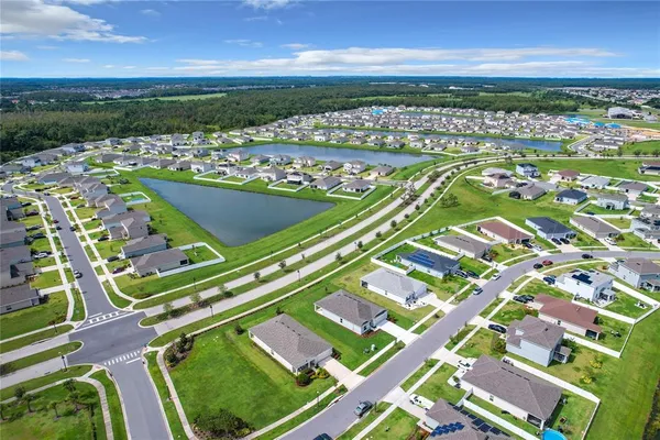 an aerial view of a city