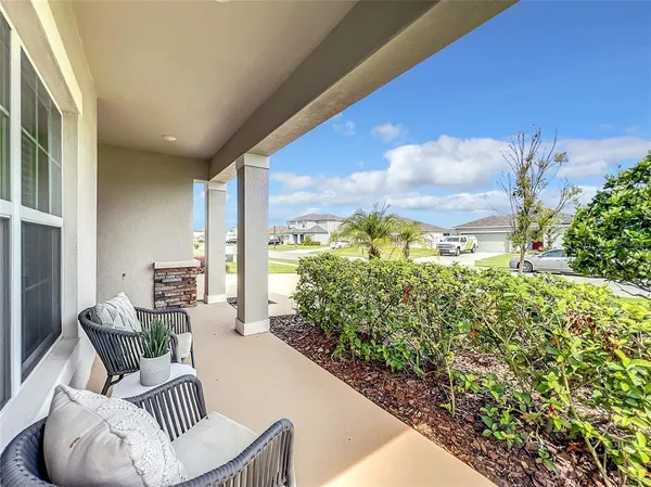 a outdoor living room with furniture