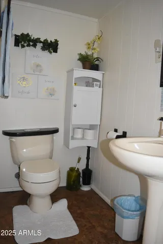 a bathroom with a toilet and a sink