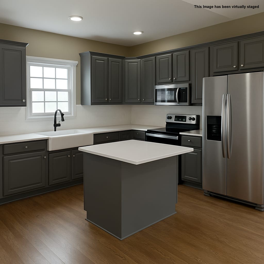 999 Featherstone Cemetary Road Decherd, TN 37324 - Photo 6 of 19 a kitchen with stainless steel appliances a refrigerator a sink a stove a microwave and wooden cabinets