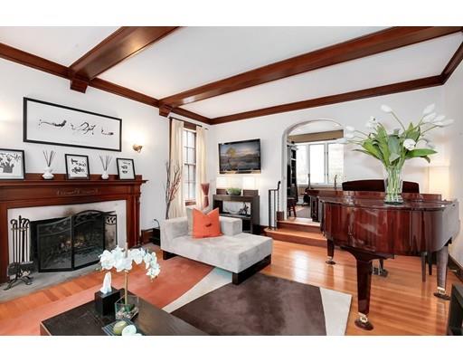 95 Welland Road Brookline, MA 02445 - Photo 5 of 28 a living room with furniture a fireplace and a table