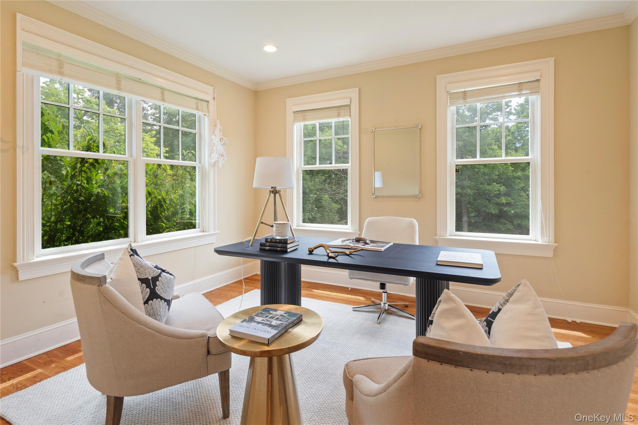 77 Byram Ridge Road Armonk, NY 10504 - Photo 25 of 48 Main floor home office/guest room/5th bedroom, oak floors, recessed lighting, crown molding