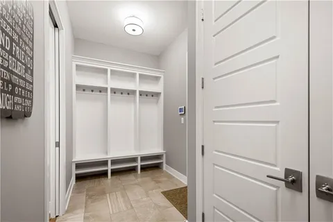 a view of an empty walk in closet