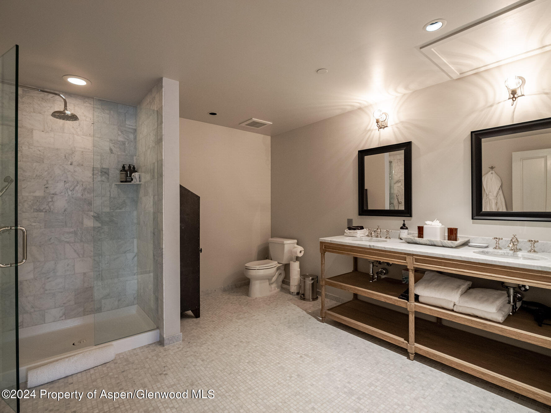 1490 Ute Avenue Aspen, CO 81611 - Photo 73 of 82 a bathroom with a double vanity sink mirror and shower
