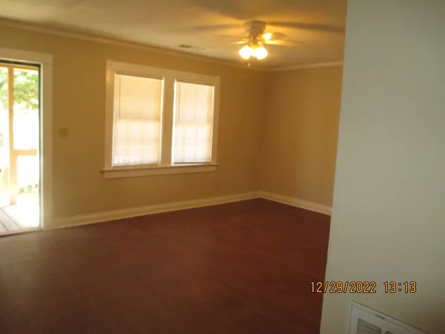 an empty room with a window