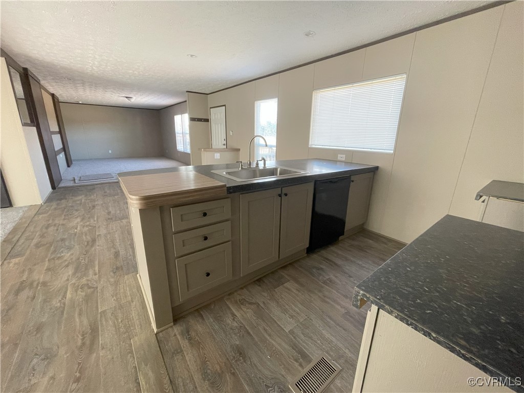 26286 Peters Bridge Road Courtland, VA 23837 - Photo 22 of 32 Kitchen with sink, black dishwasher, hardwood / wo