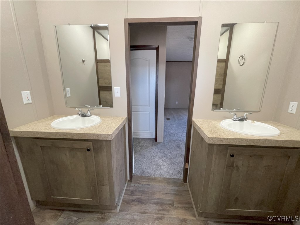 26286 Peters Bridge Road Courtland, VA 23837 - Photo 29 of 32 Bathroom with hardwood / wood-style floors and van