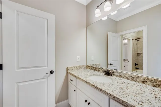 an aerial view of a house with garden