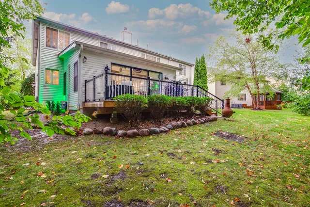 a view of a backyard with garden