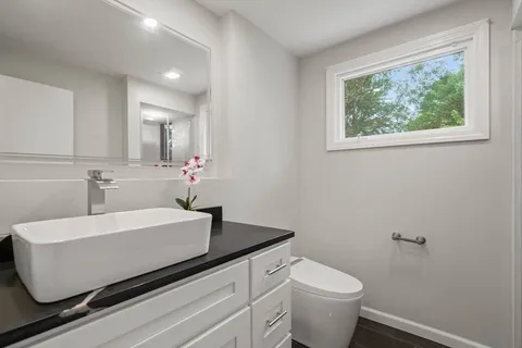 a bathroom with a sink and a toilet