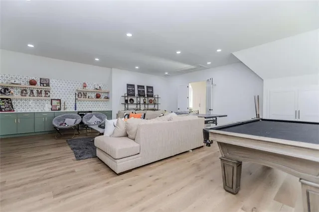 a living room filled with furniture