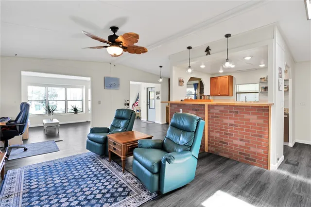 a living room with furniture